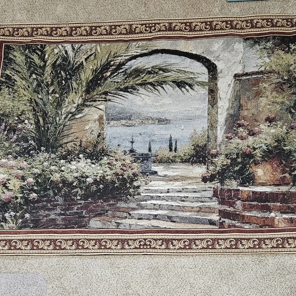 Rose Arch Jacquard-Woven Cotton Wall Tapestry 53